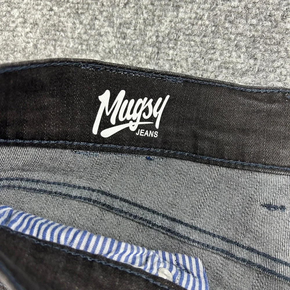 Mugsy Jeans Mags Mens 35x36‎ Black Slim Straight Stretch Denim FLX4NKG-35X36